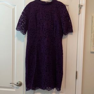 Purple lace overlay dress